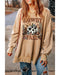 Azura Exchange Howdy Fall Pumpkin Print Split Hem Sweatshirt - XL
