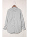 Azura Exchange Striped Boyfriend Shirt with Smocked Cuffs and Pocket - M