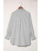 Azura Exchange Striped Boyfriend Shirt with Smocked Cuffs and Pocket - S
