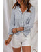 Azura Exchange Striped Long Sleeve Shirt with Pocketed Buttons - 2XL