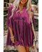 Azura Exchange Pitaya Pink 3/4 Sleeve Tunic Babydoll Velvet Shirt - M