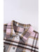 Azura Exchange Pink Geometric Plaid Print Pocketed Shacket - S
