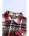Azura Exchange Red Geometric Plaid Print Pocketed Shacket - L