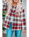 Azura Exchange Red Geometric Plaid Print Pocketed Shacket - M