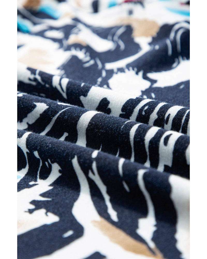 Beige Floral Spaghetti Straps Strappy Back Tank Top - S