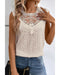 Apricot Guipure Lace Crochet Keyhole Back Tank Top
