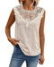 Apricot Guipure Lace Crochet Keyhole Back Tank Top