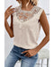 Apricot Guipure Lace Crochet Keyhole Back Tank Top