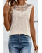 Apricot Guipure Lace Crochet Keyhole Back Tank Top