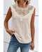 Apricot Guipure Lace Crochet Keyhole Back Tank Top