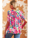 Azura Exchange Flower Print Puff Sleeve Top - S