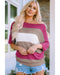 Azura Exchange Half Sleeve Contrast Stripe Knit Sweater - S