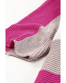 Azura Exchange Half Sleeve Contrast Stripe Knit Sweater - S