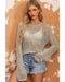 Azura Exchange Hollow-out Knit Long Sleeve Top - XL
