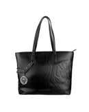 Black Eco-Leather Plein Sport Shopping Bag with Chain Detail One Size Women