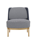 Cecily Upholstered Slipper Chair armchair in deep blue