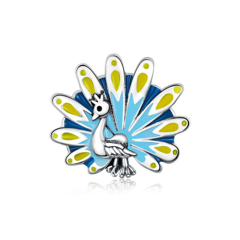 925 Sterling Silver Peacock Bead Bracelet & Necklace Set