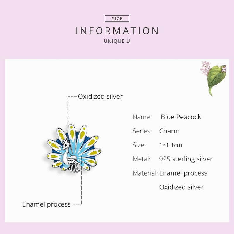 925 Sterling Silver Peacock Bead Bracelet & Necklace Set