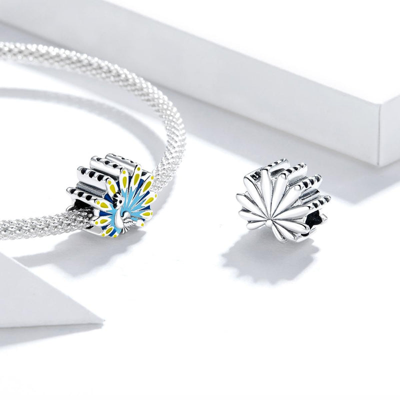 925 Sterling Silver Peacock Bead Bracelet & Necklace Set