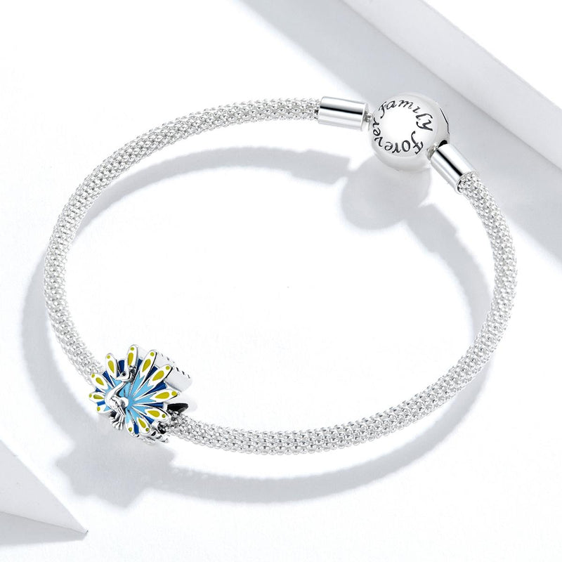 925 Sterling Silver Peacock Bead Bracelet & Necklace Set