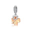 925 Sterling Silver Golden Four Leaf Clover Pendant For Diy Bracelets