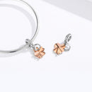925 Sterling Silver Golden Four Leaf Clover Pendant For Diy Bracelets