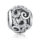 925 Sterling Silver Diamond Inlaid Bead Bracelet Accessory