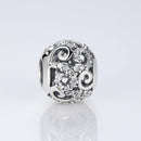925 Sterling Silver Diamond Inlaid Bead Bracelet Accessory