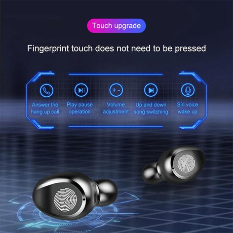 Wireless Bluetooth Headset with Touch Control and Charging Case - V5.0