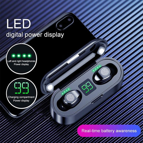 Wireless Bluetooth Headset with Touch Control and Charging Case - V5.0