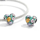 925 Sterling Silver Flower Heart Beads For Diy Bracelets & Necklaces