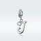 925 Sterling Silver Personalized Letter Pendant For Diy Bracelets & Necklaces Style - J