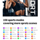 1.35 Inch Smart Watch Bluetooth Calls Health Monitoring 150+ Sports Black - Silver Bamboo