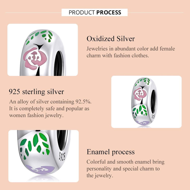 925 Sterling Silver Flower Doodle Beads For Diy Bracelets & Necklaces