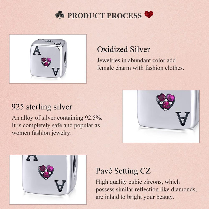 925 Sterling Silver Square Dice Beads For Diy Bracelets & Necklaces