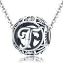925 Sterling Silver Letter Beads For Diy Bracelets & Necklaces Style - T