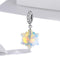 925 Sterling Silver Sparkling Snowflake Pendant For Diy Bracelets & Necklaces