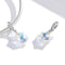 925 Sterling Silver Sparkling Snowflake Pendant For Diy Bracelets & Necklaces
