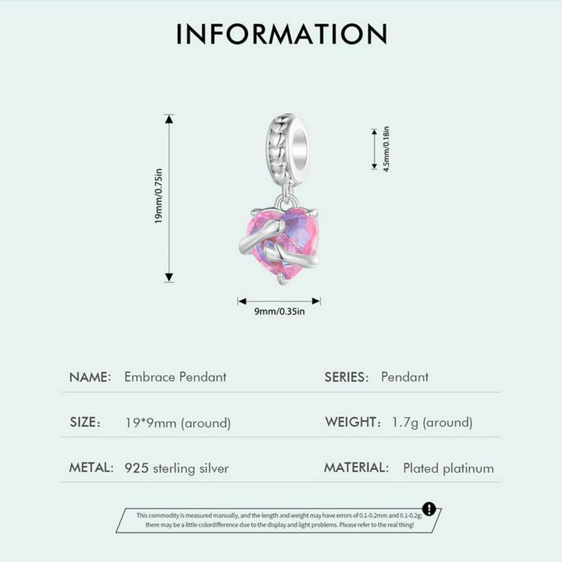 925 Sterling Silver Scc2540 Heart Pendant For Diy Bracelets