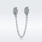925 Sterling Silver Simple Diamond Beaded Bracelet Safety Chain