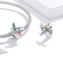 925 Sterling Silver Colorful Windmill Beads For Diy Bracelets & Necklaces