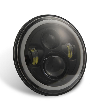 7 Inch H4 / H13 Dc 9V - 30V 3000Lm 6000K 30W Ip67 4Led Lamp Beads Car Round Shape Led Headlight Lamps For Jeep Wrangler / Harley With Angel Eye