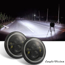 7 Inch H4 / H13 Dc 9V - 30V 3000Lm 6000K 30W Ip67 4Led Lamp Beads Car Round Shape Led Headlight Lamps For Jeep Wrangler / Harley With Angel Eye