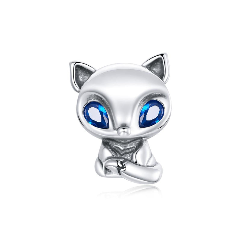 925 Sterling Silver Charming Fox Bead For Diy Bracelets & Necklaces