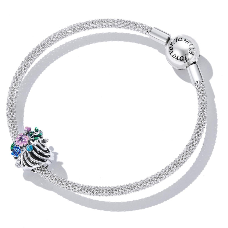 925 Sterling Silver Flower Bead Bracelet & Necklace Set