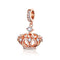925 Sterling Silver Rose Gold Crown Pendant For Diy Necklace