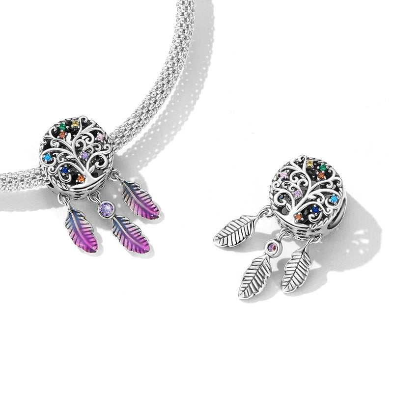925 Sterling Silver Tree Of Life Dream Catcher Bracelet / Necklace Set