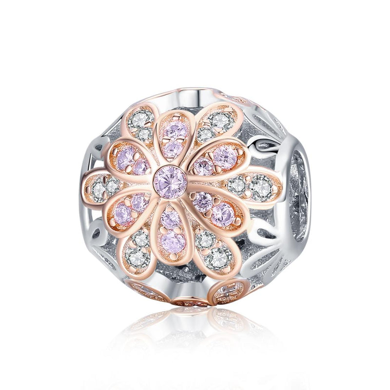 925 Sterling Silver Flower Stamen Diamond Beads For Diy Bracelets