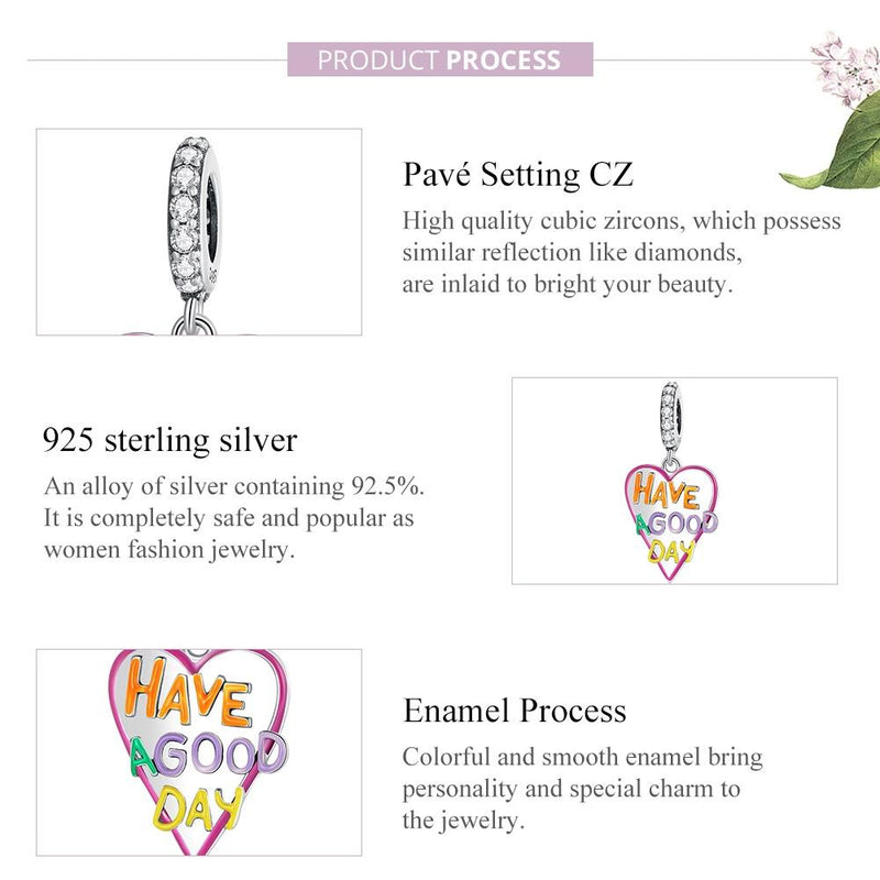 925 Sterling Silver Diy Heart Pendant For Bracelet Or Necklace