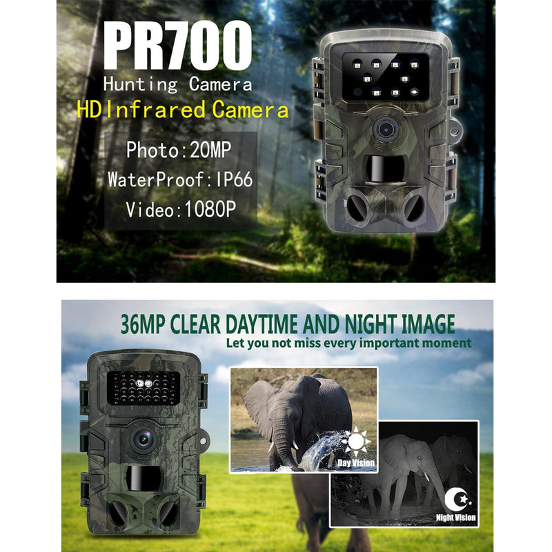 1080p Wildlife Hunting Camera with Night Vision for Outdoor Tracking